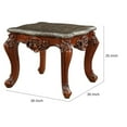 thumbnail image 5 of 30 Inch Classic Square Marble Top End Table Cabriole Legs Gray Brown - Saltoro Sherpi, 5 of 5