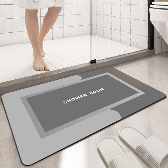 AZXY 2025 New Bathroom Rugs Clearance,Nonslip Bathmat Under $15,Non Slip Bathroom Mat,Washable Absorbent Quick Dry Bath Mat Gray