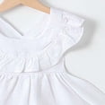 thumbnail image 2 of FRSASU Girls Ruffle Summer Cotton Linen Mini Dress Loose Sleeveless Swing A-Line Cute Princess Party Dresses White, 2 of 6