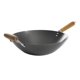 thumbnail image 1 of Wok de acero al carbono de fondo plano 14 pulgadas color negro, 1 of 7