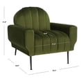 thumbnail image 3 of SAFAVIEH Couture Josh Modern Velvet Solid Tufted Accent Chair, Forest Green/Black, 3 of 13