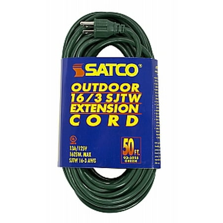 Satco 50 Ft Green Outdoor Light Duty Extension Cord