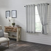 VHC Brands, Sawyer Mill Ticking Stripe Prairie Panel, Black, 63x36, Set of 2