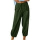 thumbnail image 2 of ICHUANYI Clearance Fashion Women Summer Casual Loose Cotton And Linen Pocket Trousers Pants(Army Green, XL) ICHUANYI WER2023081016541, 2 of 8