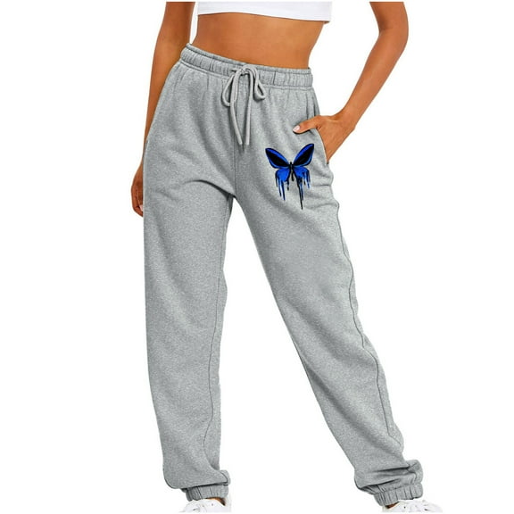 Womens Comfy Cinched Bottom Sweatpants with Pockets Elastic High Waist Drawstring Joggers Sweat Pants Loose Fit