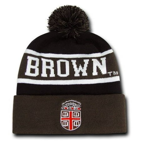 Brown University Bears NCAA Winter Pom Cuff Ivy League Knit Ski Beanie Cap