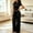 Black, variant on Naittoop 2 Piece Outfits for Women Short Sleeve Round Neck Ruched Crop Top and High Waist Wide Leg Pants Sets