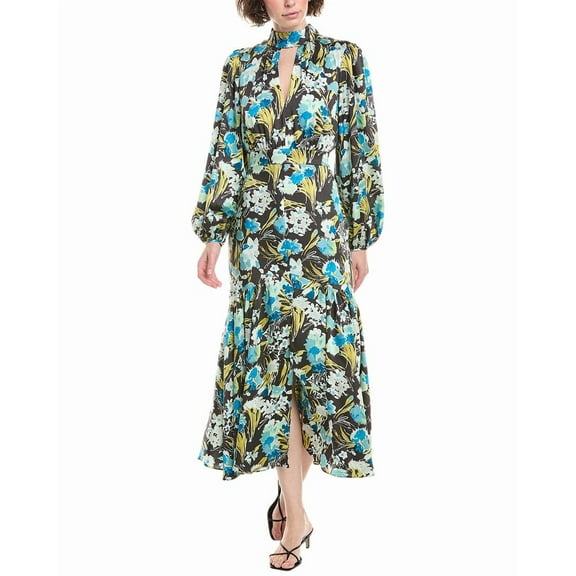 Cinq à Sept womens Tossed Floral Molly Dress, 10, Black