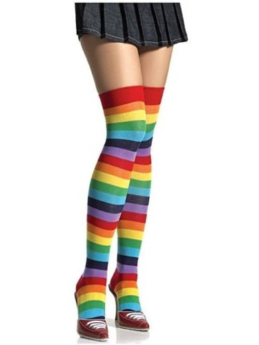 1 PAIR ANGELINA RAINBOW THIGH HIGH SIZE ONE SIZE STYLE 6753 