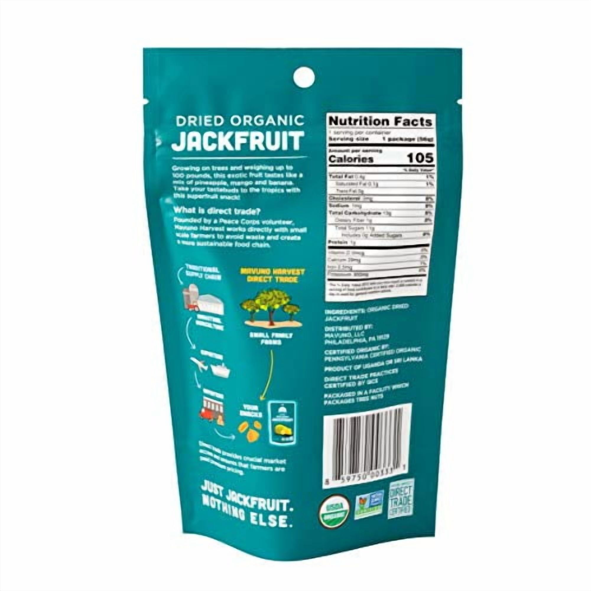 Mavuno Harvest Direct Trade Organic Dried Fruit, Jackfruit, 3 Count