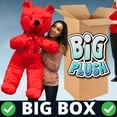 thumbnail image 6 of Jumbo Red Teddy Bear 46 Inches Big Plush Soft Stuffed Animal Weighs 10 Pounds Made in USA, 6 of 7