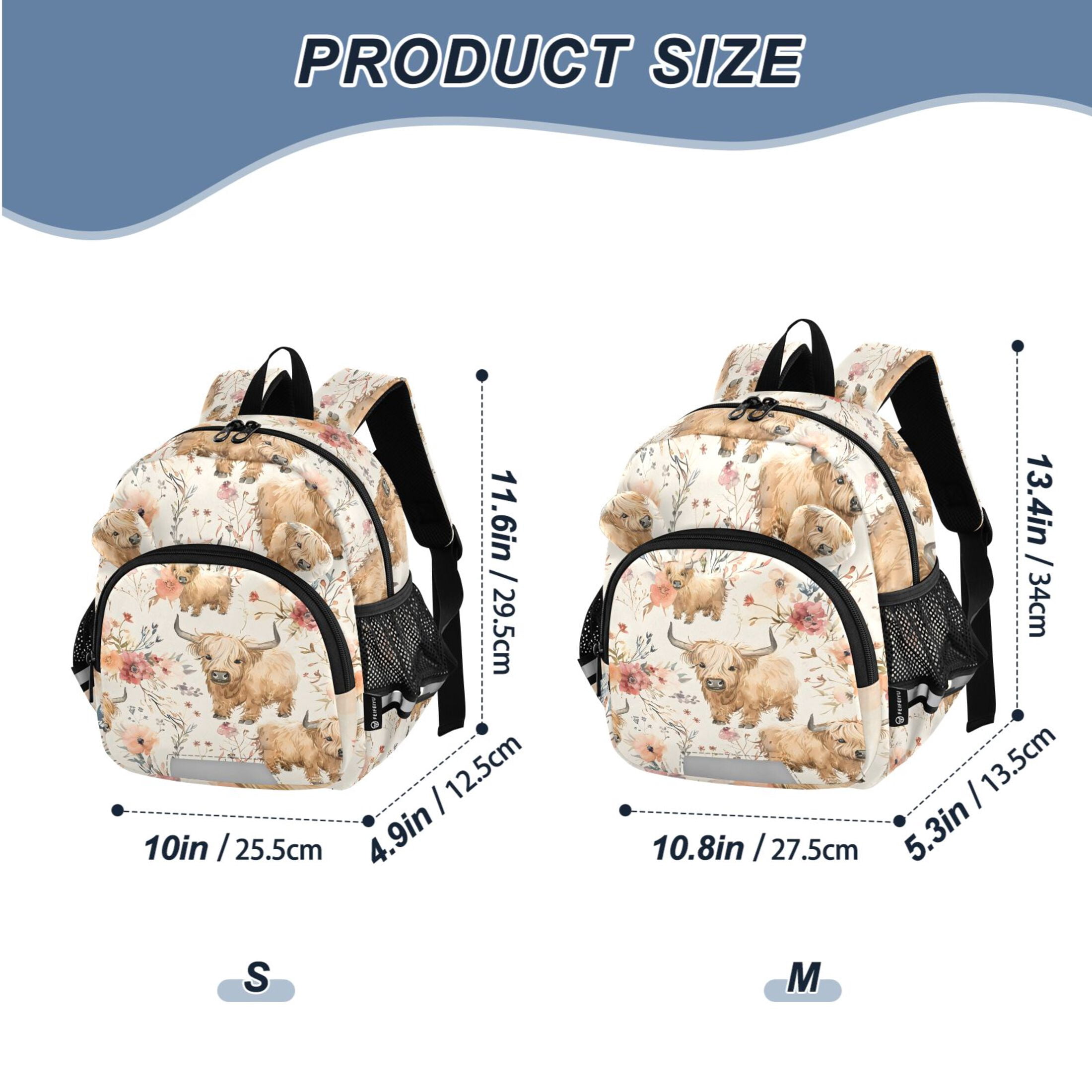 ALAZA Cute Highland Cows Mini Backpack School Bookbag Age 3-7 Medium