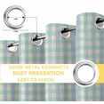 thumbnail image 4 of Fsddascl Blue Green Blackout Curtains for Bedroom/Living Room, Thermal Insulated Kitchen Curtains, Grid Checkered Plaid Gingham Lattice Trellis Grommet Darkening Window Treatment Drapes 52"x63"x2, 4 of 6
