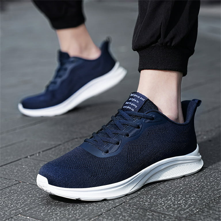 Mens Trendy Breathable Lace Up Knit Sneakers With Assorted Colors