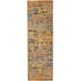 thumbnail image 2 of Nourison Passion Teal/Sun 1'10" x 6' Area Rug, Distressed, Persian, Bed Room, Living Room, Dining Room, Kitchen, , Easy Cleaning, Non Shedding (6' Runner), 2 of 6