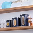 thumbnail image 5 of Mixpresso 3 Piece Blue Canisters Sets For The Kitchen, Kitchen Jars With See Through Window, Airtight Coffee Container Tea Organizer & Sugar Canister, Kitchen Canisters Set of 3 Blue Kitchen Decor., 5 of 7