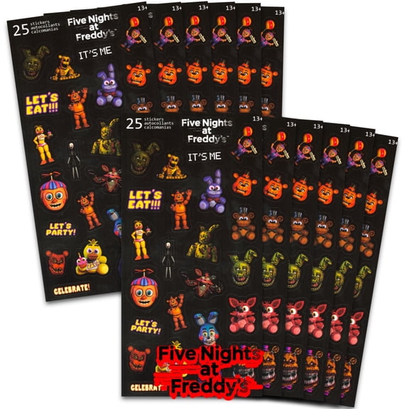 Five Nights at Freddy's Party Favors for Boys & Girls - FNAF Stickers Sheet Bulk Bundle with 12 Pack Five Nights at Freddy's Sticker Sheets for Kids Birthday Party & Goodie Bags | FNAF Party Supplies
