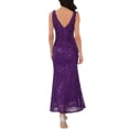 thumbnail image 3 of INSPIRE CHIC Vestido de cóctel maxi sin mangas con lentejuelas y escote en V para mujer color púrpura M, 3 of 6