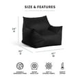 thumbnail image 4 of Big Joe Imperial Lounger Foam Filled Bean Bag Armchair with Removable Cover, Black Plush, Soft Polyester, 4 feet Big, 4 of 11