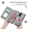 thumbnail image 4 of Feishell for Samsung Galaxy S22 Plus Multi-Function Wallet Case, with Wrist Strap, Premium PU Leather 2 in 1 Magnetic Detachable Purse 14 Card Holder Slots Zipper Pocket Phone Case for Women Men,Gray, 4 of 8