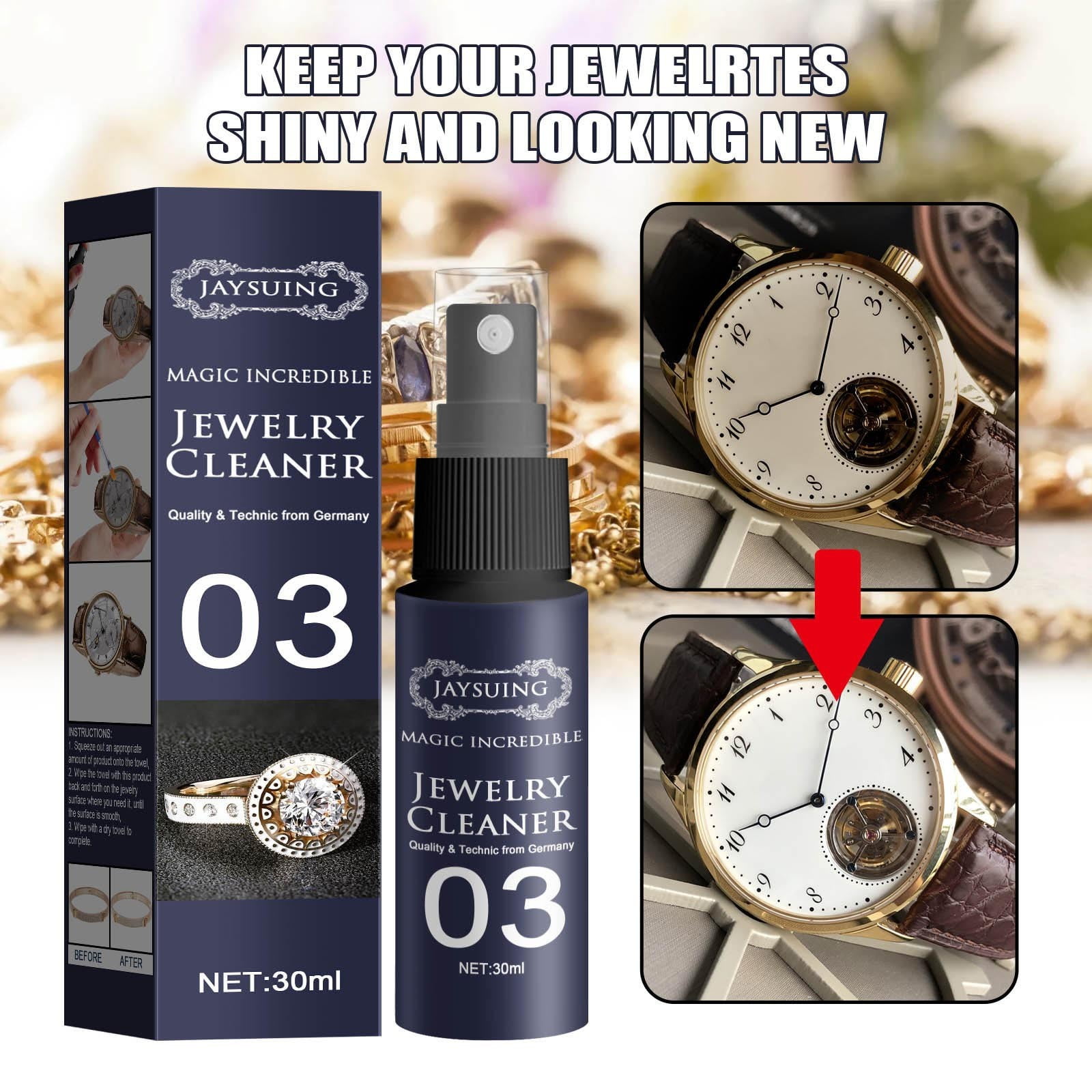 Dvkptbk Rust Remover Jewelry Cleaner Cleaning Gold Watch Diamond Ring Cleaning Rust Decontamination Dial Maintenance Cleaning Spray 30ML Tools on
