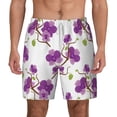 thumbnail image 3 of Uemuo Orchids Flowers Pattern Mens Swim Trunks Quick Dry Board Shorts with Mesh Lining, Stretch Beach Shorts Quick Dry No-Chafing Board Shorts-XX-Large, 3 of 9