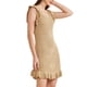 thumbnail image 4 of Vestidos de punto midi con volantes de cuello redondo casuales para mujer INSPIRE CHIC S color caqui, 4 of 6
