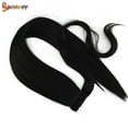 thumbnail image 3 of Spencer 24" Long Straight Clips Wig Velcro Dip Dyed Clip in Wrap Around Hair Extensions Synthetic Hairpiece "Natural Black", 3 of 8