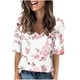 thumbnail image 1 of Camisetas de Manga Corta con Cuello en V Impresas, Camisetas Ligeras Y Elegantes con Cuello en V de las Mujeres, 1 of 5