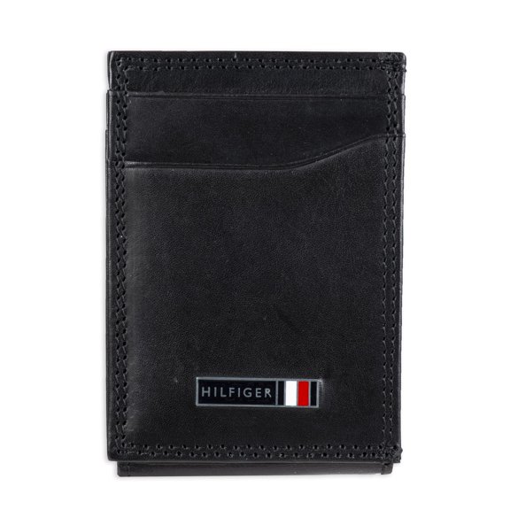 Cartera Tommy Hilfiger para hombre, RFID, delgada, magnética, con bolsillo frontal