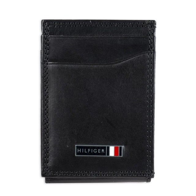 Cartera Tommy Hilfiger para hombre, RFID, delgada, magnética, con bolsillo frontal