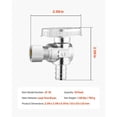 thumbnail image 7 of 10-Piece 1/2 Inch PEX x 3/8 Inch OD Compression Angle Valve Chrome Plated Brass Stop Valve for Bathroom Kitchen Toilet Shower Pipe, 7 of 7