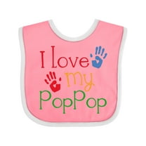Inktastic Poppop Grandkids Handprints Boys or Girls Baby Bib