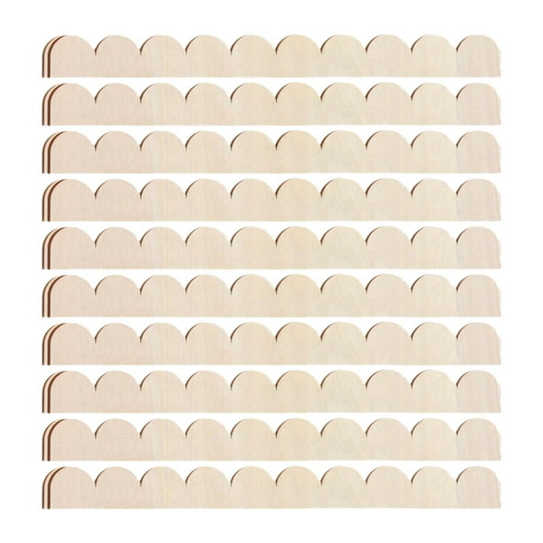 10 tiras festoneadas de madera para borde, bonito adorno hecho a mano. 40 cm x 4 cm x 025 cm