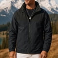 thumbnail image 4 of qelini Jackets for Men Windbreaker Big and Tall Long Sleeve Zipper Shirt Outdoor Hiking Collar Pocket Color Block Waterproof Jacket, 4 of 7