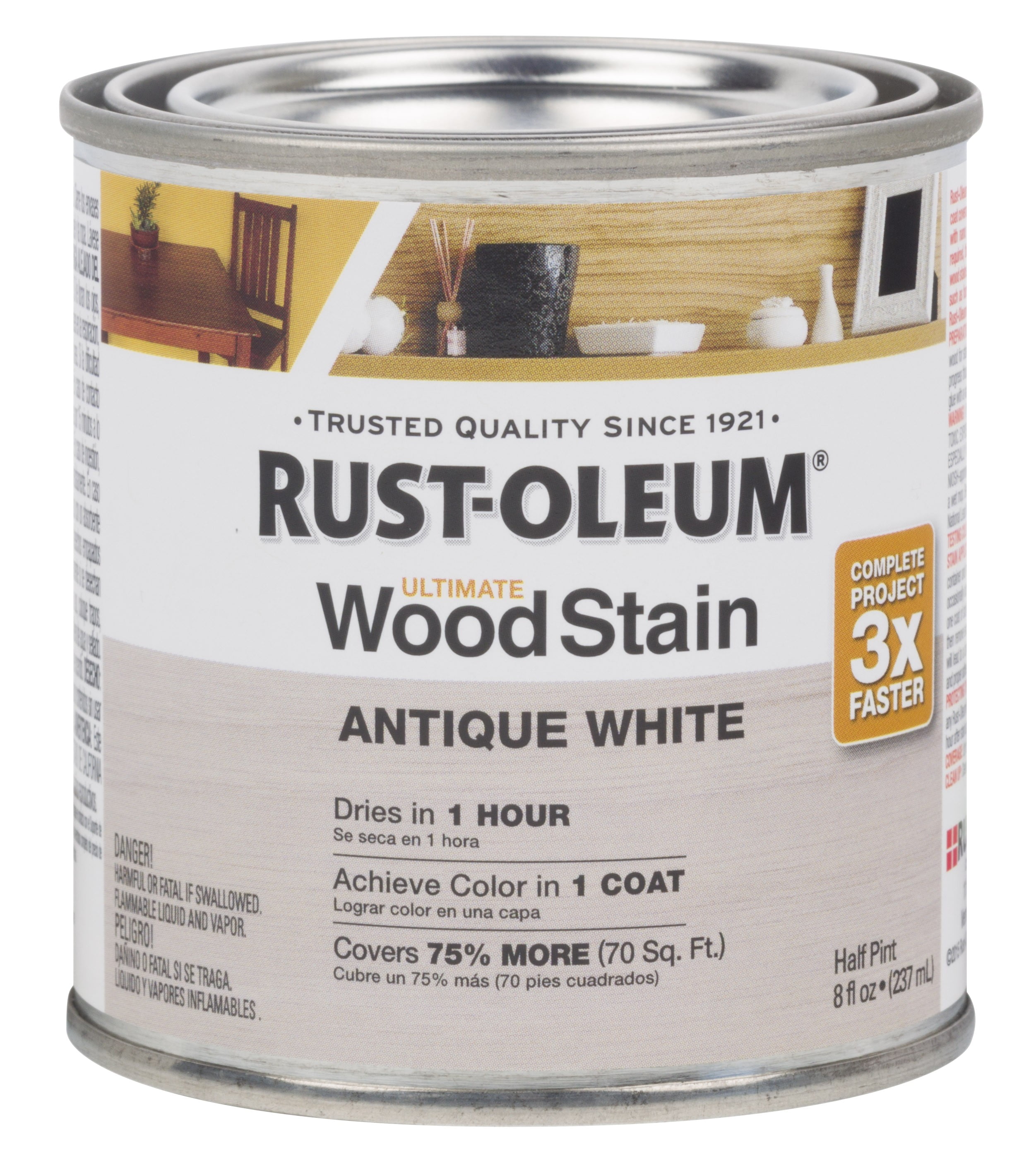 RustOleum Antique White Ultimate Wood Stain, Half Pint