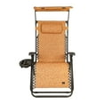 thumbnail image 4 of Bliss Hammocks 30" Wide XL Zero Gravity Chair w/ Adjustable Canopy Sun-Shade, Drink Tray, & Adjustable Pillow, 360 Lbs Capacity (Amber Leaf), 4 of 4