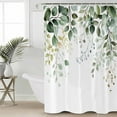 thumbnail image 2 of Small Stall Shower Curtain 36x72 Inch Narrow Half Size Eucalyptus Leaf Bath Curtains Bathroom Decor Weeping Green Botanical Summer Waterproof Fabric Shower Curtain Set with Hooks 36 Inch, 2 of 6