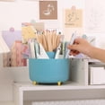 thumbnail image 3 of lsvgoe 360 Degree Rotating Desk Organizer, Dual-Purpose Pencil Pen Holder for Desk, Rotating Desk Pen Organizer with 5 Slots, Art Supplies, Pencil Cup for Office, Home (Purple), 3 of 14