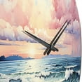 thumbnail image 3 of Designart "Rosy Shoreline Whispers" Nautical & Beach Oversized Wall Clock, 3 of 5