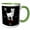 Green/White, variant on 3drose, Zodiac Symbol Aries on Black Background, 11oz Mug
