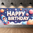 thumbnail image 6 of Yatrandify Colorful Design Happy Birthday Banner Outer Space Pattern Decorative Stars Astronaut Theme for Kids Party Indoor Decoration Celebration, 6 of 8