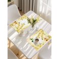 thumbnail image 5 of Watercolor Floral Placemats Set of 6, Yellow Flower Hummingbirds Botanical Spring Placemats for Dining Table, Place Mats for Kitchen Tabletop, Waterproof Wipeable Dining Table Mats Set, 5 of 9