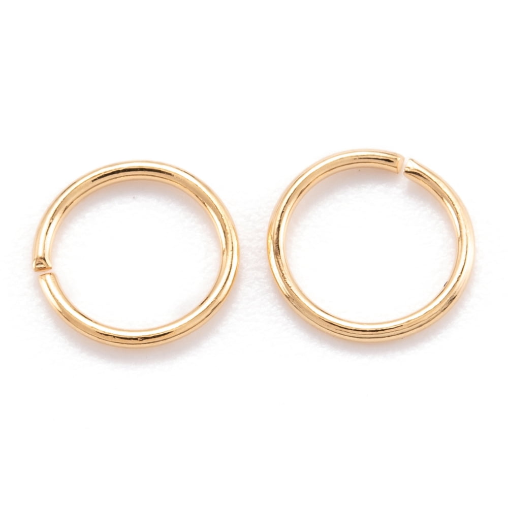Brass Open Jump Rings Long-Lasting Plated Round Ring Real 18K Gold Plated 21 Gauge 7x0.7mm Inner Diameter: 5.6mm