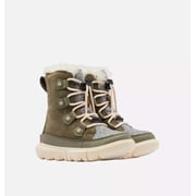 Sorel Explorer Kids 8 Green Suede Waterproof Faux Fur Cuff Winter Boots ZPO3071
