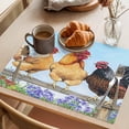 thumbnail image 3 of Vintage Rooster Placemats Set of 6, Retro Chicken Animals Spring Floral Pastoral Farmhouse Non-Slip Place Mats Washable Table Mats for Kitchen Dining Table Decorations Indoor/Outdoor, 3 of 9