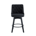 thumbnail image 3 of MINCETA Counter Stools,26" 360 Free Swivel Bar Stools,Modern Counter Height Upholstered Backrest Barstools with Button Tufted,Wooden Kitchen Stools Set of 2,Performance Fabric in Charcoal Gray, 3 of 5