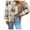 Yellow, variant on Siilsaa Women Open Front Puffer Jacket Vinatge Floral Print Crop Quilted Cardigan Y2k Patchwork Padded Coat Streetwear Yellow,L
