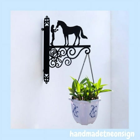 

Handmadetneonsign Girl And Horse Hanging Bracket Girl Horse Hanging Basket Hanging Bracket For Garden 041133