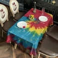thumbnail image 2 of Colorful Tie Dye Pattern Rectangle Tablecloth 60"x102",Waterproof Polyester Rectangle Table Cloth, Wipeable Spillproof Polyester Tablecloth for Dining, Camping, Indoor and Outdoor, 2 of 6